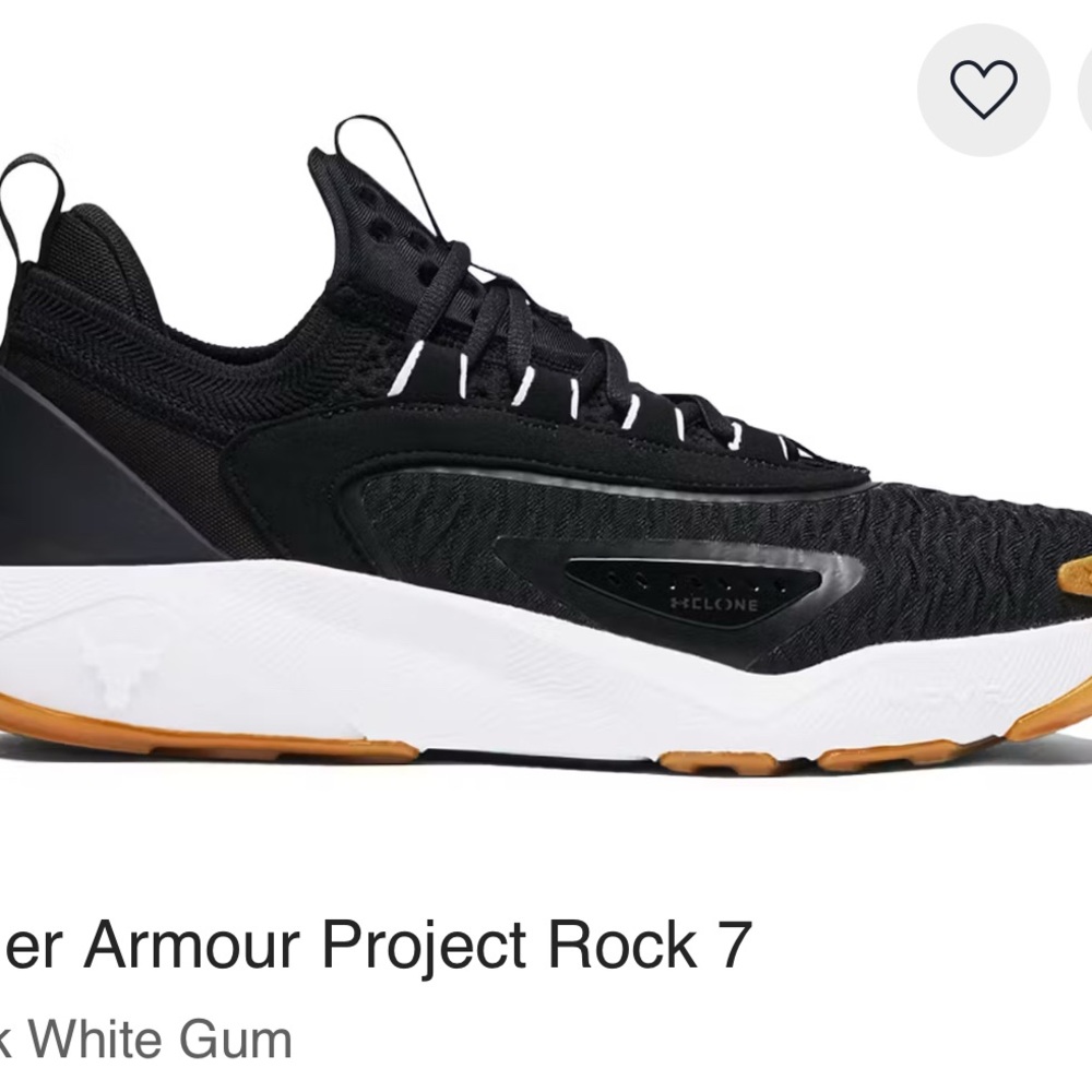 Under Armour Project Rock 7 Black and White Sneakers